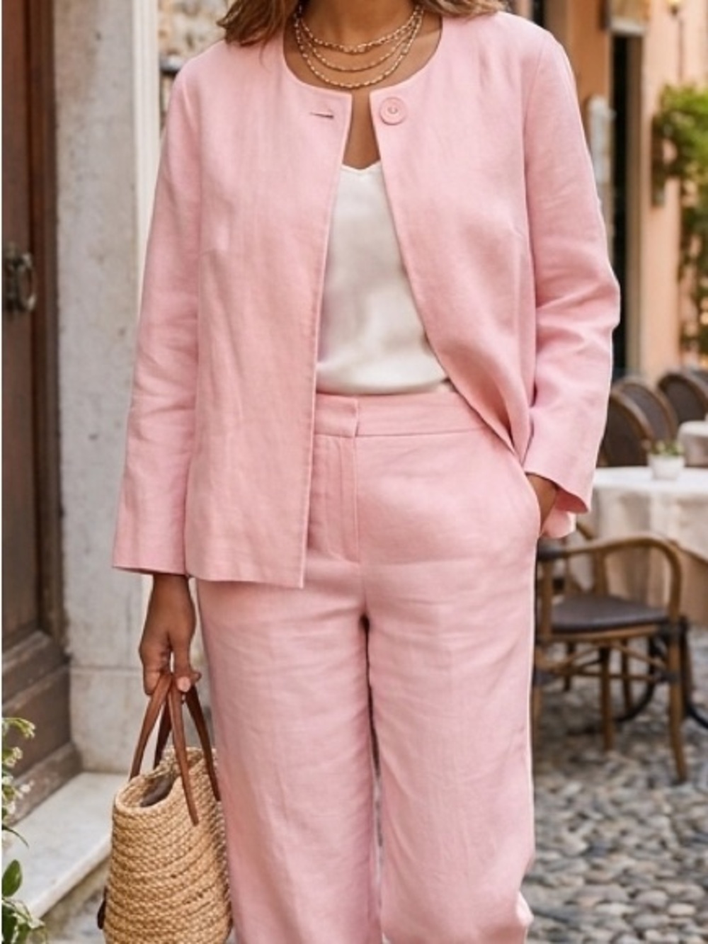 Talbots Irish Linen Pink Blazer